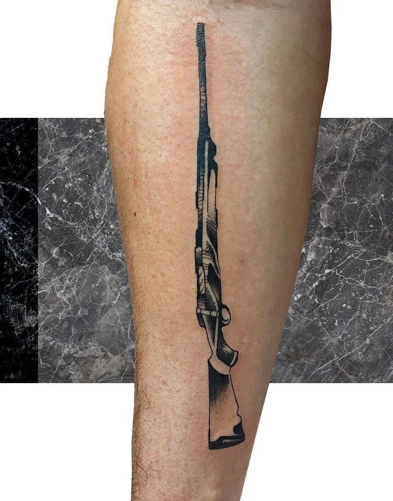 30 Pretty Rifle Tattoos You Can Copy