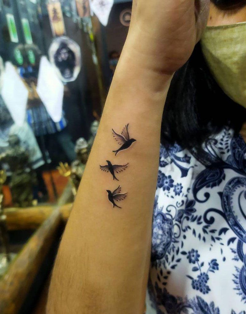 30 Pretty Three Birds Tattoos You Must Love