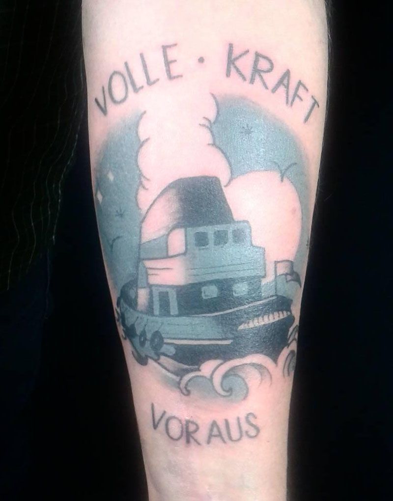 30 Pretty Tugboat Tattoos for Your Inspiration