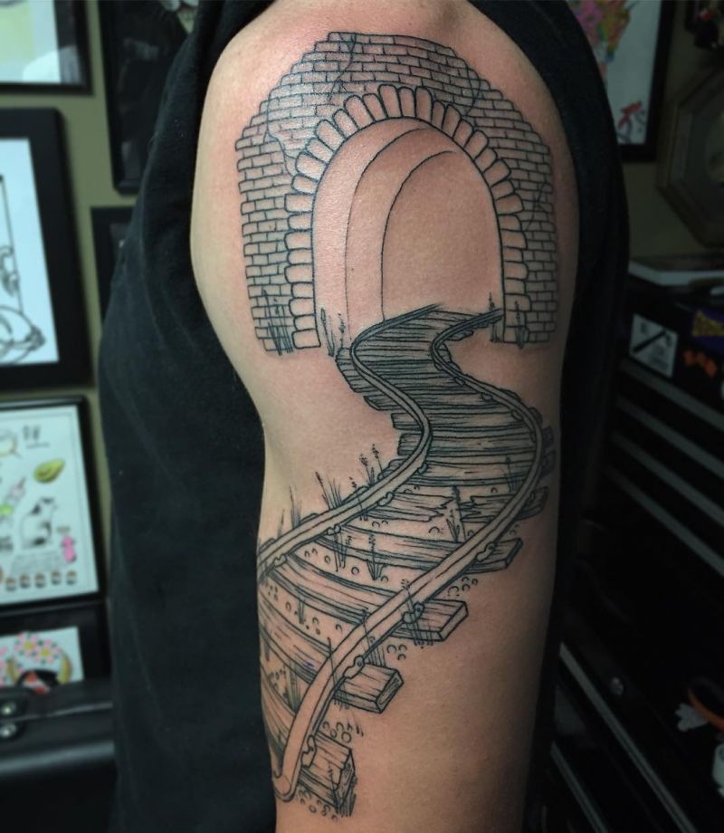 30 Pretty Railroad Tattoos You Must Love