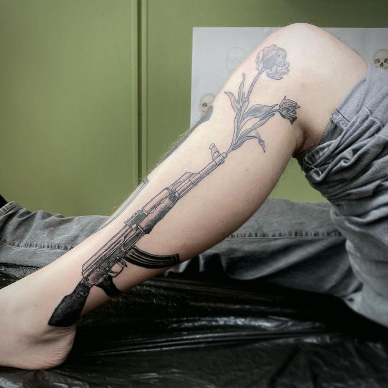 30 Pretty Rifle Tattoos You Can Copy