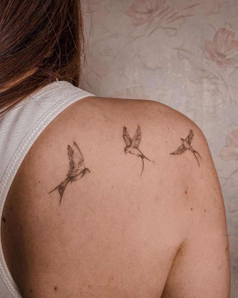 30 Pretty Three Birds Tattoos You Must Love