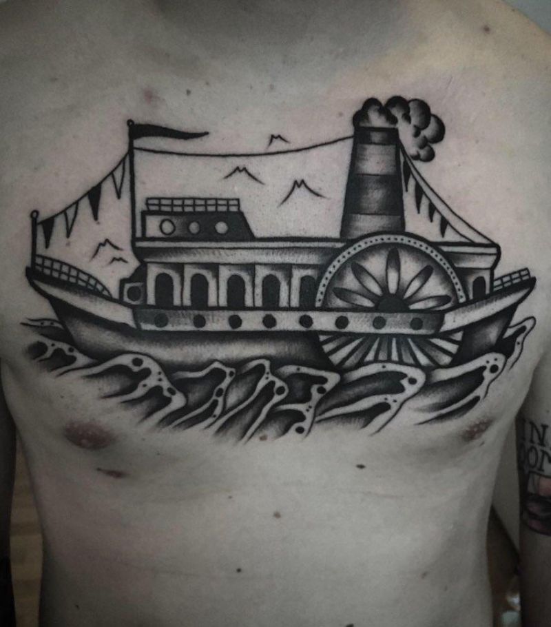 17 Pretty Steamboat Tattoos You Can Copy