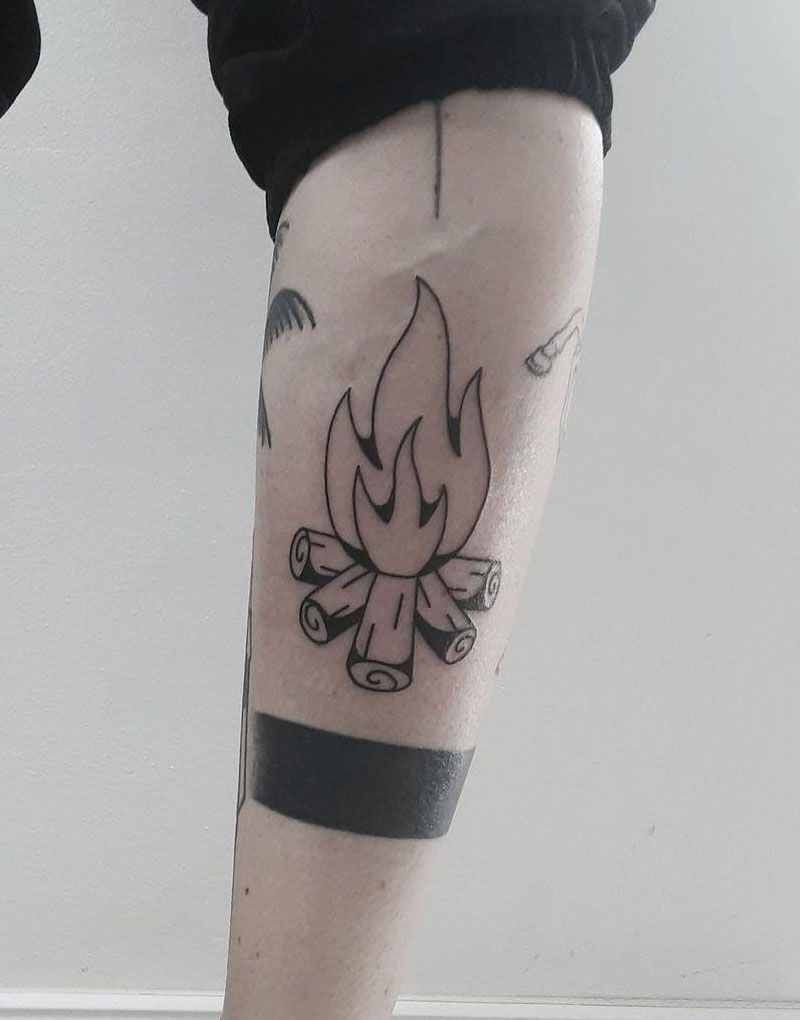 30 Pretty Bonfire Tattoos You Must Try