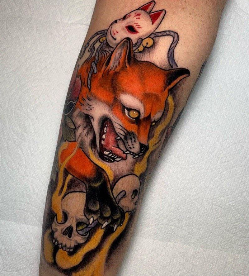 30 Pretty Kitsune Tattoos You Can Copy