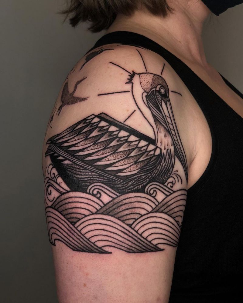 30 Pretty Pelican Tattoos You Can’t Miss
