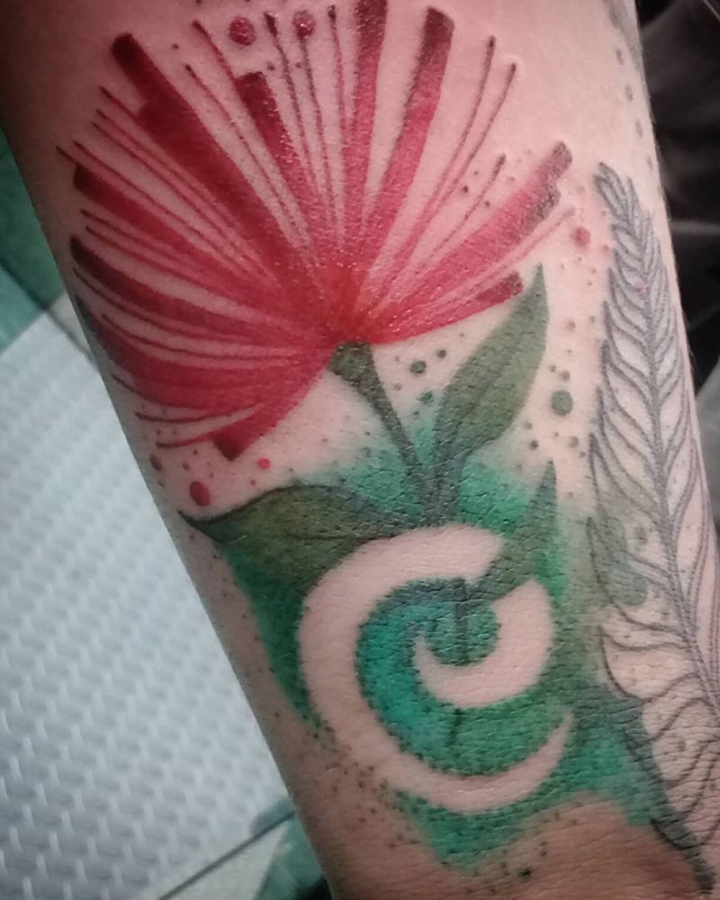 30 Pretty Pohutukawa Tattoos You Can Copy