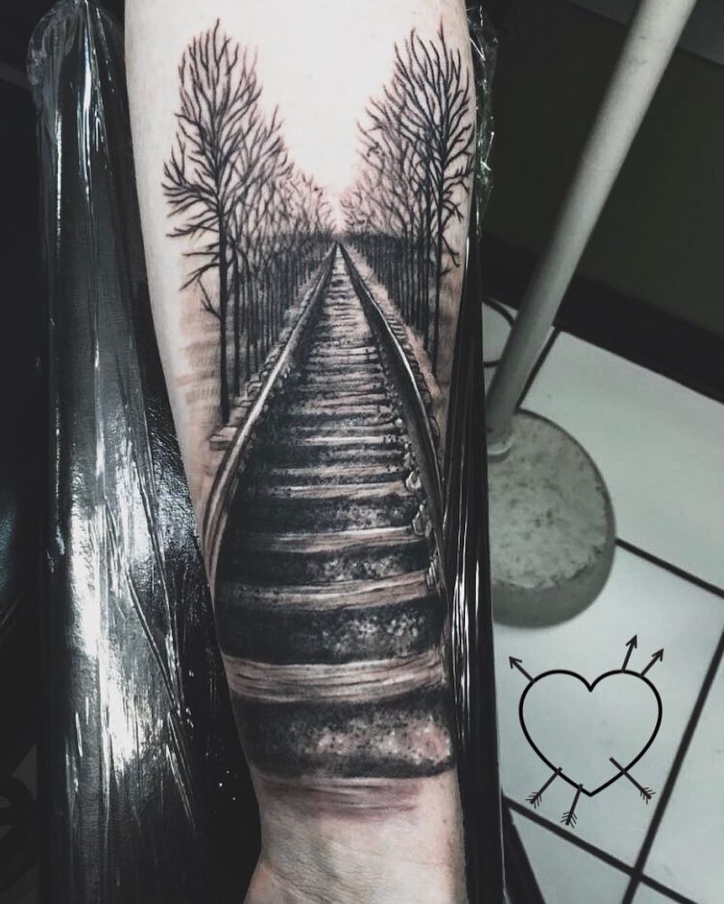 30 Pretty Railroad Tattoos You Must Love