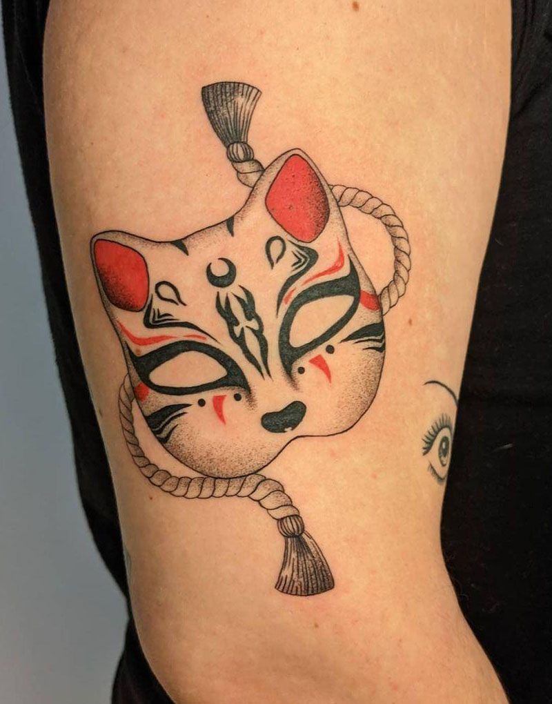 30 Pretty Kitsune Mask Tattoos to Inspire You