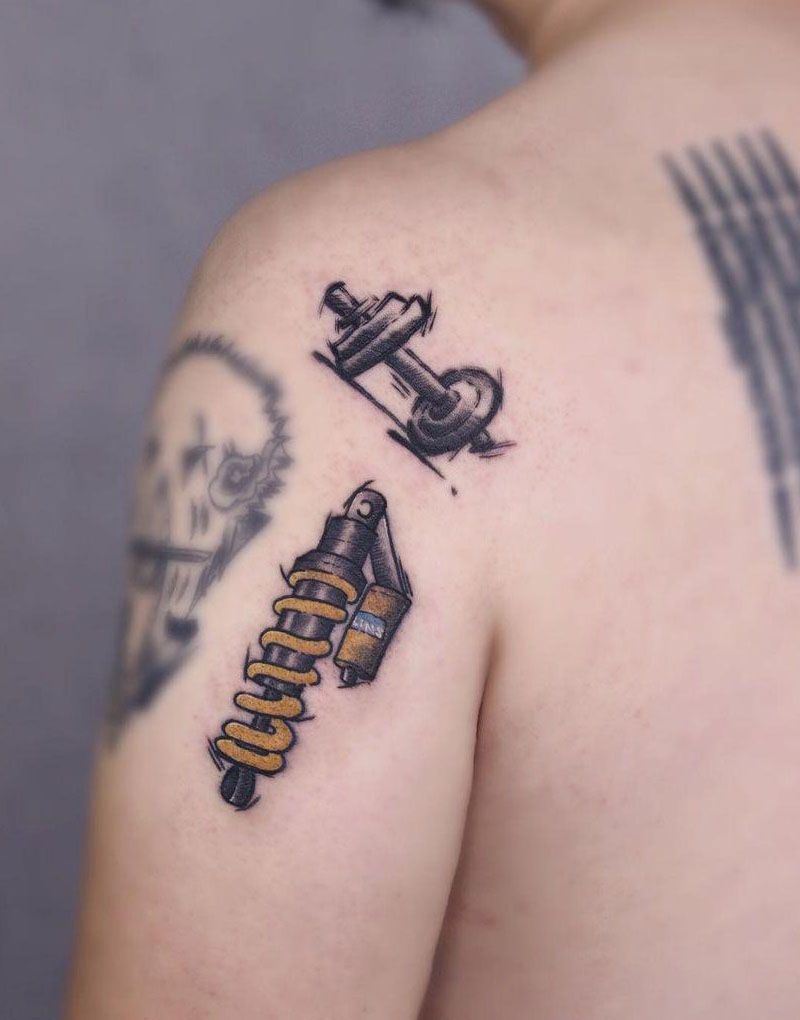 30 Wonderful Shock Absorber Tattoos You Must Love