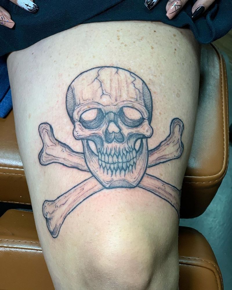 30 Gorgeous Skull and Crossbones Tattoos You Can’t Miss