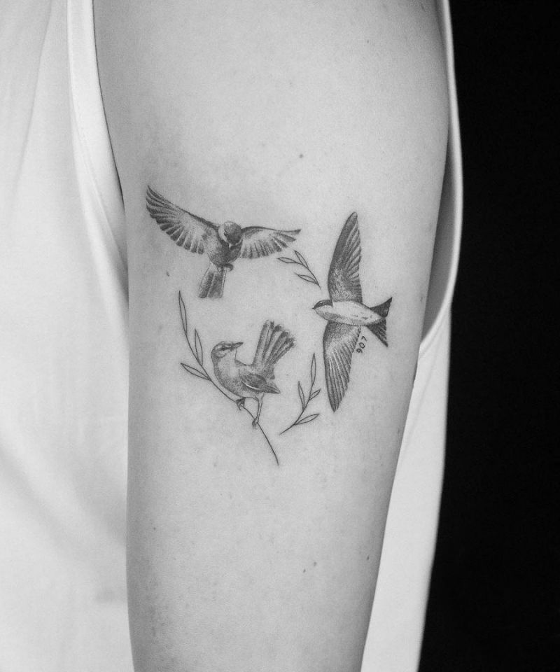 30 Pretty Three Birds Tattoos You Must Love