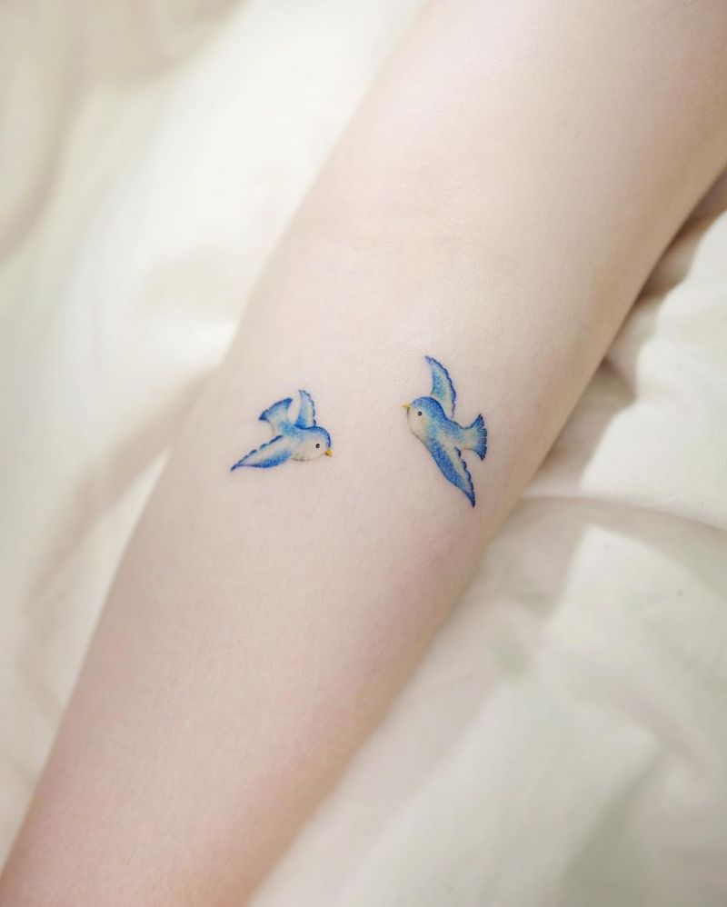 30 Pretty Bluebird Tattoos for Your Inspiration