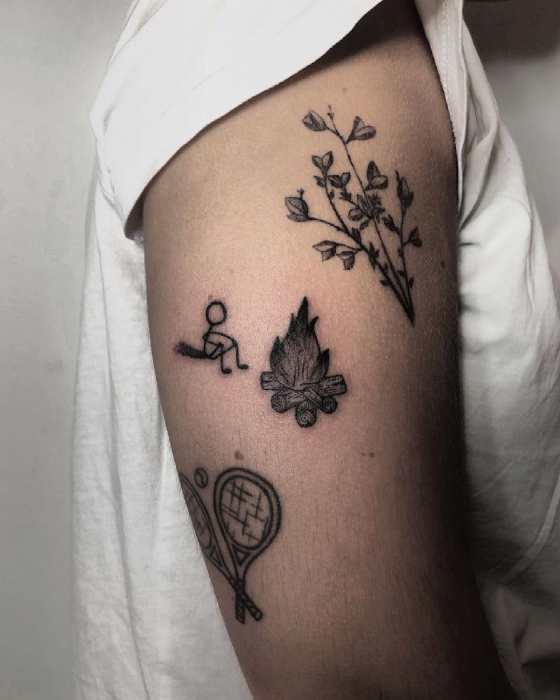 30 Pretty Bonfire Tattoos You Must Try