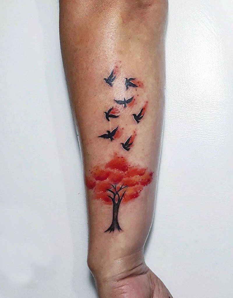 30 Gorgeous Maple Tree Tattoos to Inspire You