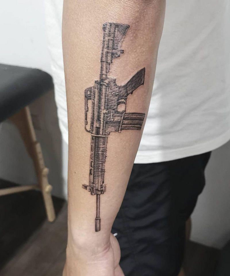 30 Pretty Rifle Tattoos You Can Copy