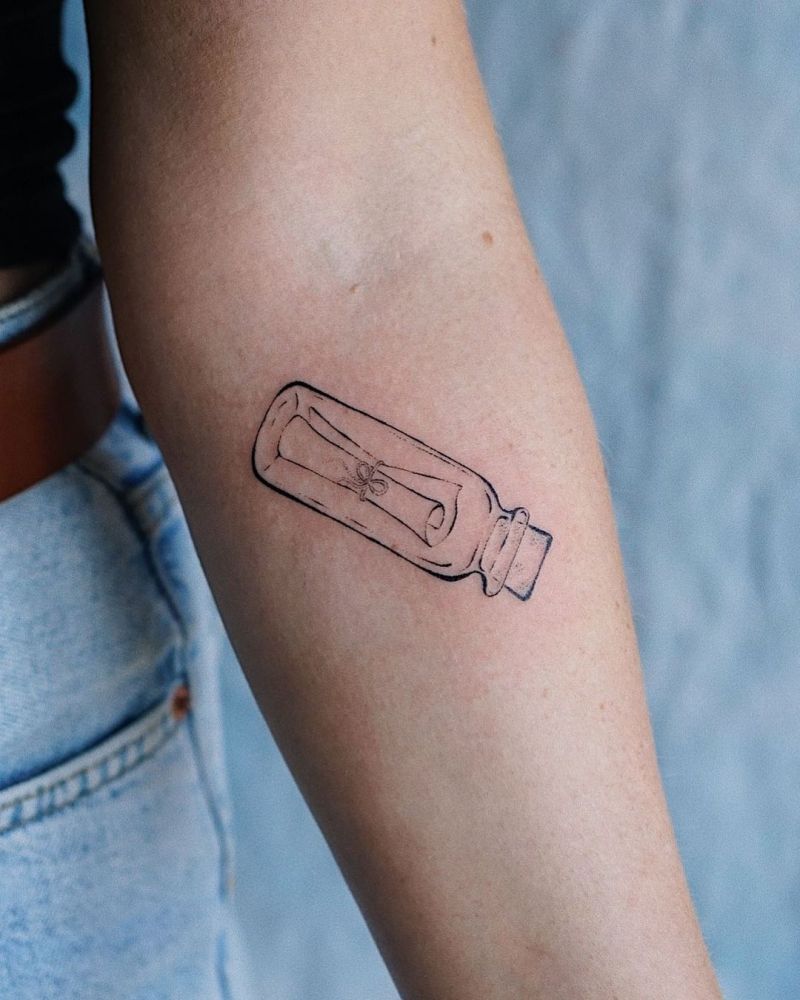 30 Mysterious Message In A Bottle Tattoos You Can Copy