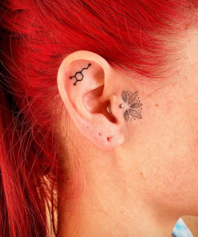 30 Pretty Molecule Tattoos You Must Love