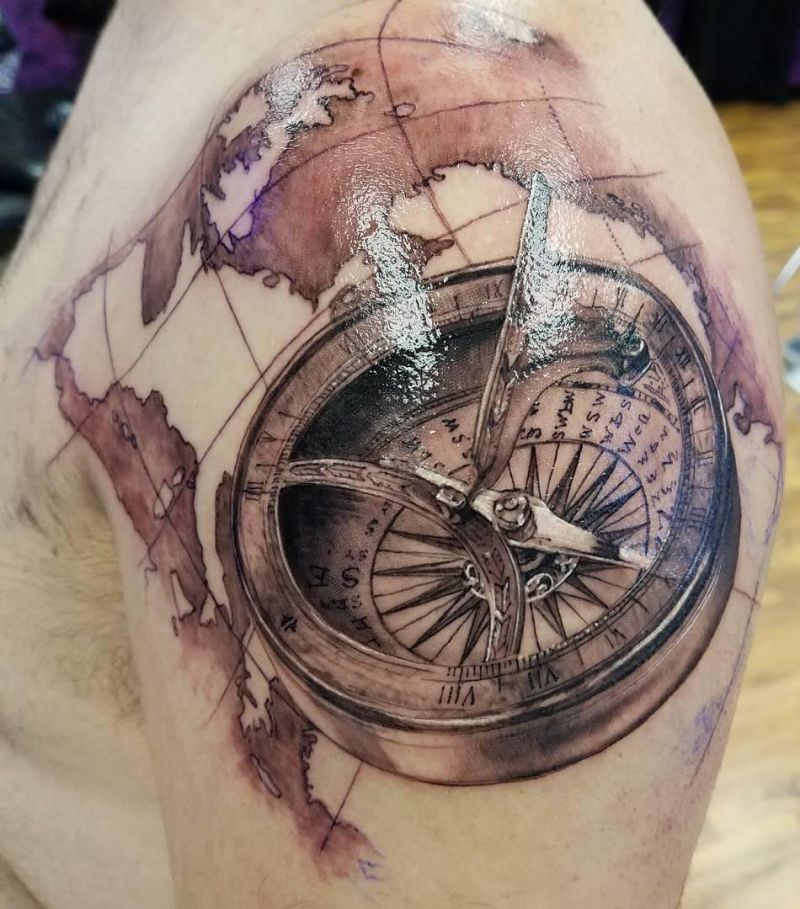 30 Pretty Compass and Map Tattoos You Will Love