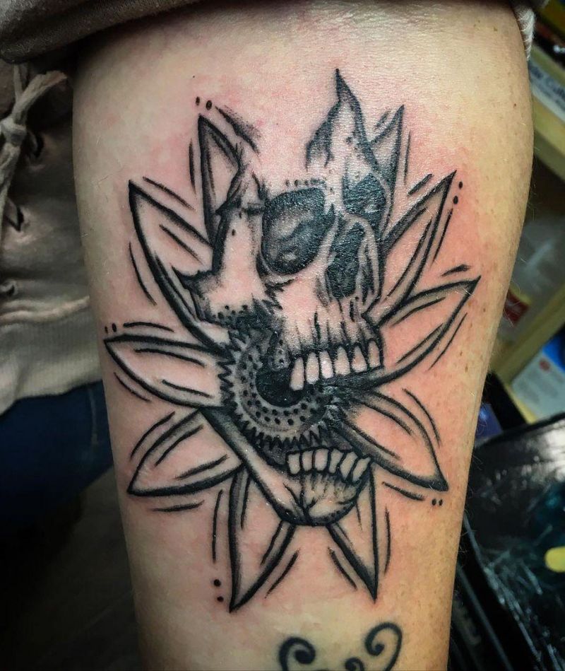 30 Unique Flower Skull Tattoos You Can Copy