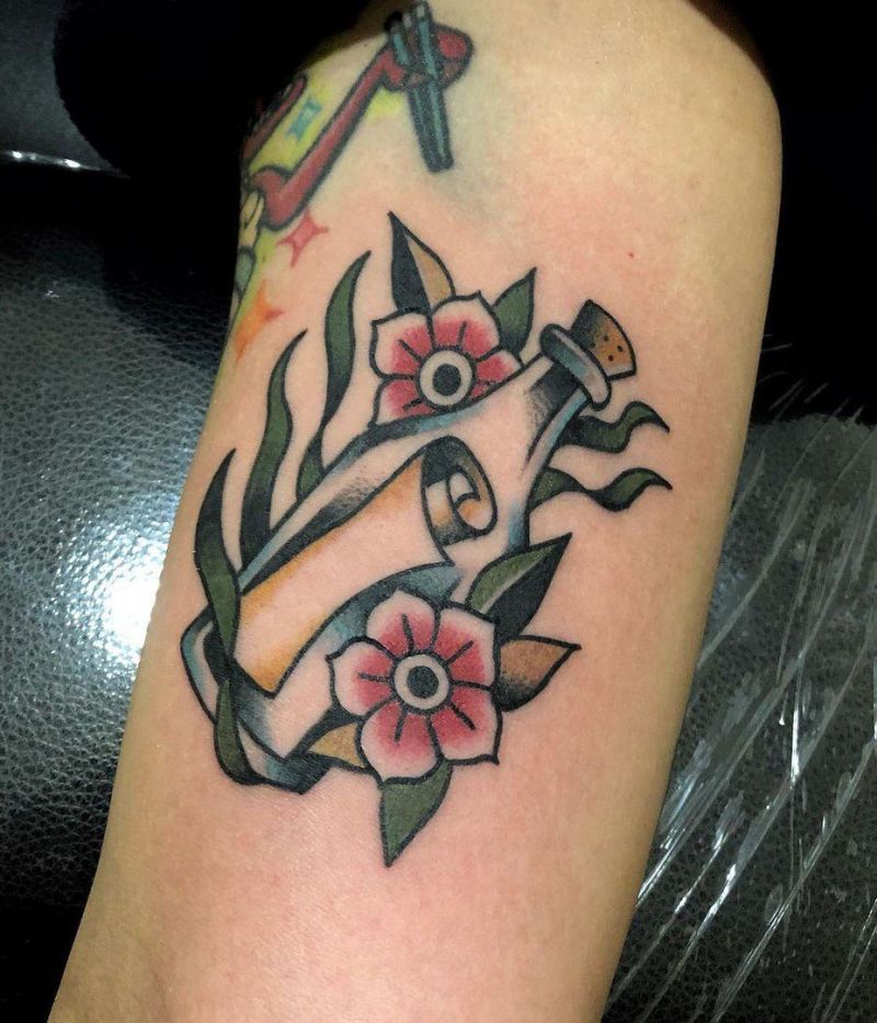 30 Mysterious Message In A Bottle Tattoos You Can Copy