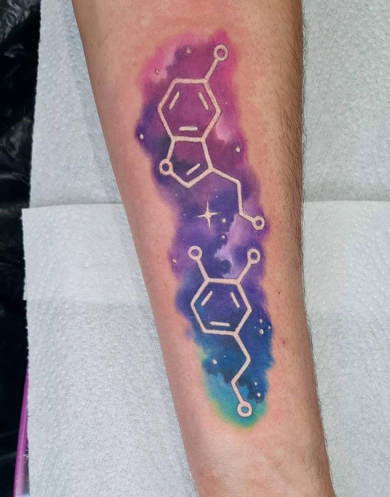 30 Pretty Molecule Tattoos You Must Love