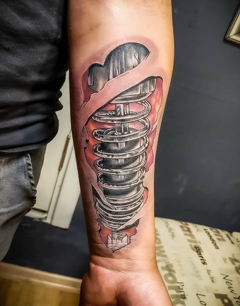 30 Wonderful Shock Absorber Tattoos You Must Love