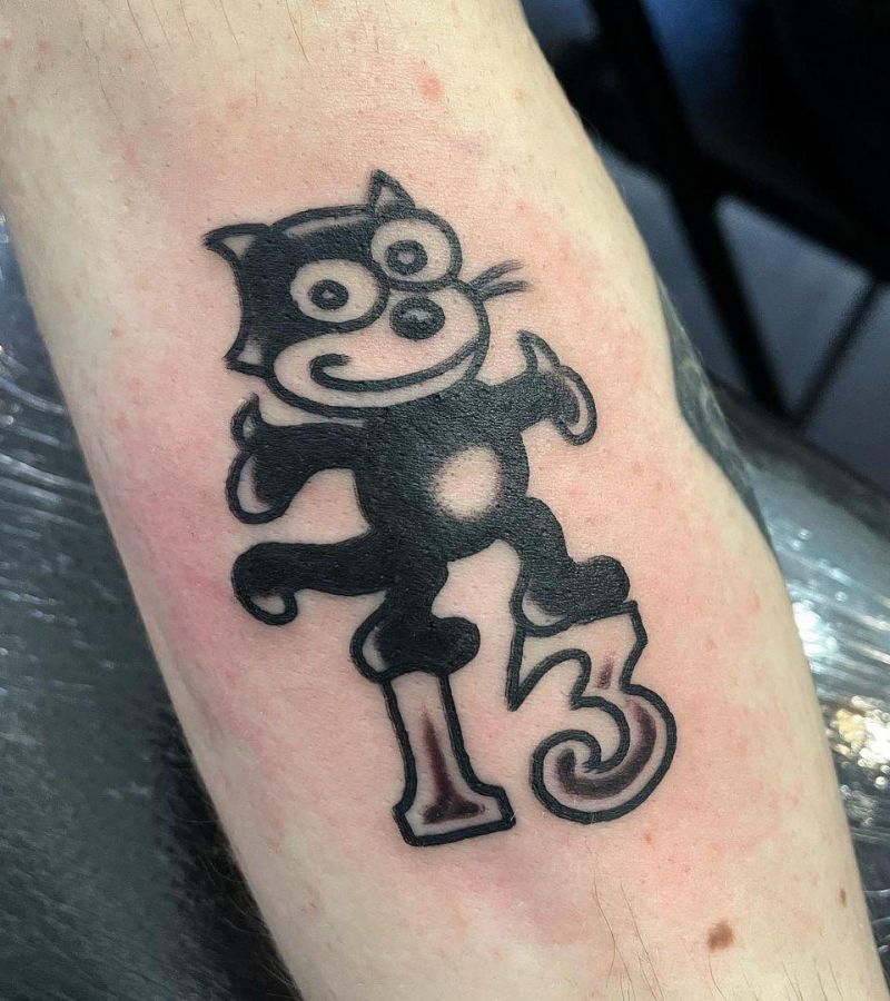 30 Cute Felix The Cat Tattoos You Must Love