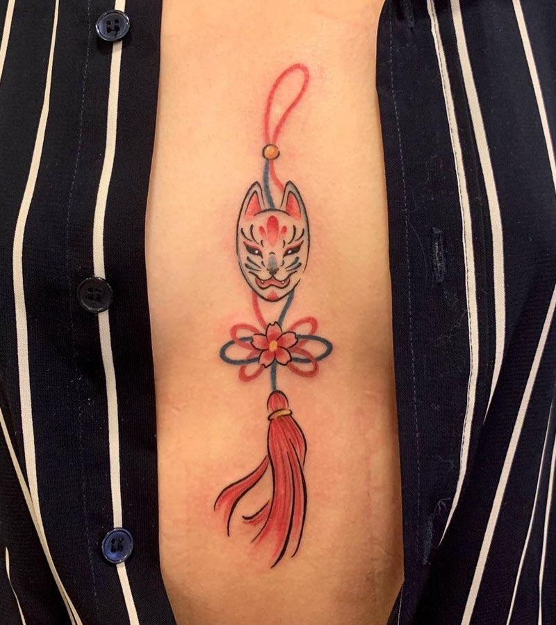 30 Pretty Kitsune Mask Tattoos to Inspire You