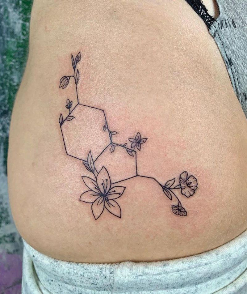 30 Pretty Molecule Tattoos You Must Love