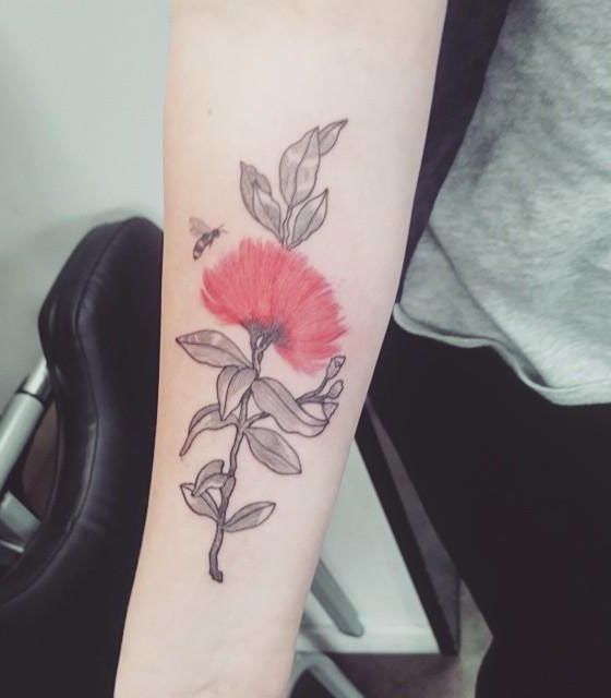 30 Pretty Pohutukawa Tattoos You Can Copy