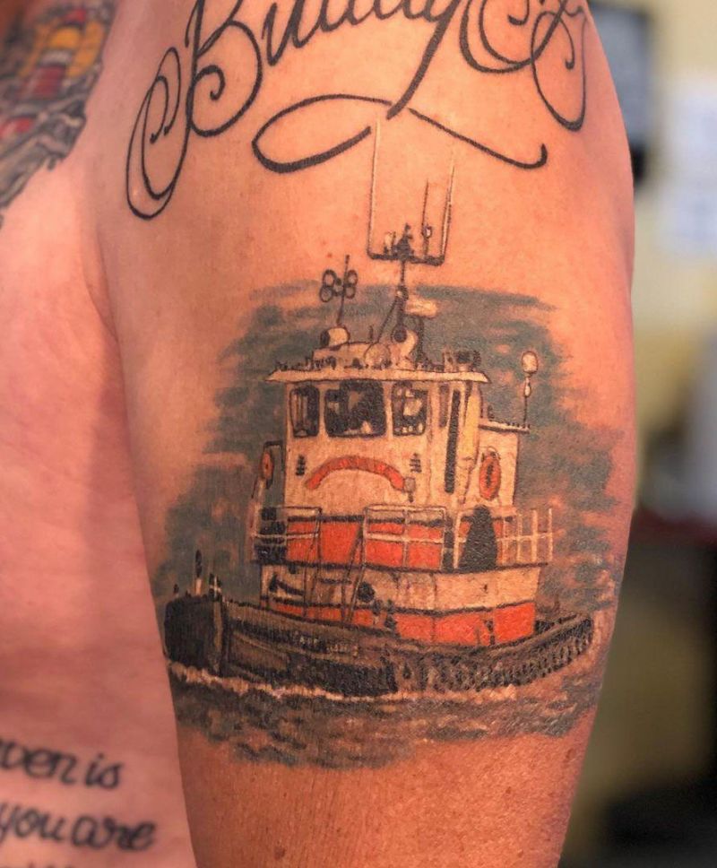 30 Pretty Tugboat Tattoos for Your Inspiration