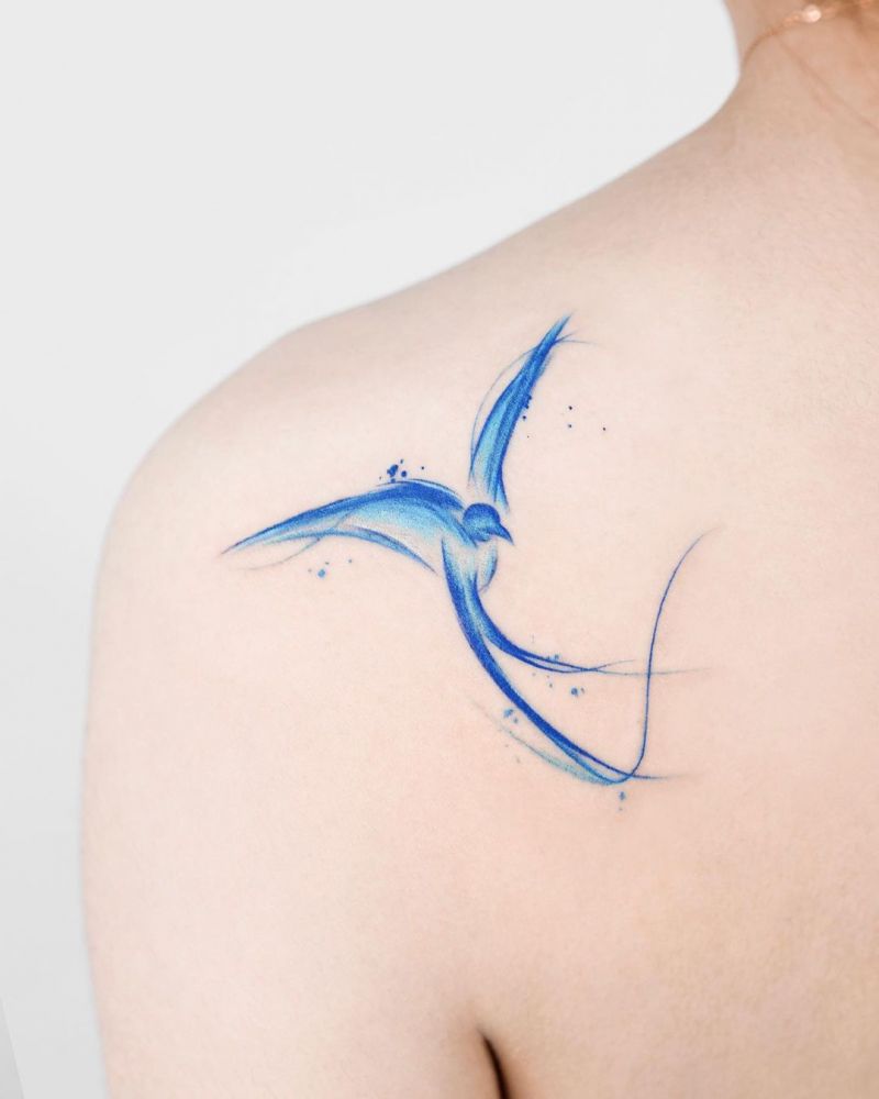 30 Pretty Bluebird Tattoos for Your Inspiration