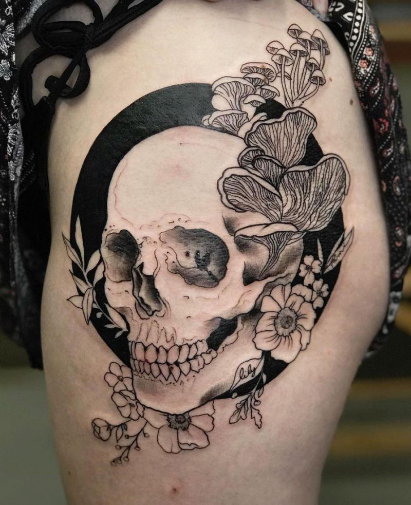 30 Unique Flower Skull Tattoos You Can Copy