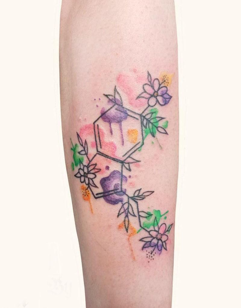 30 Pretty Molecule Tattoos You Must Love