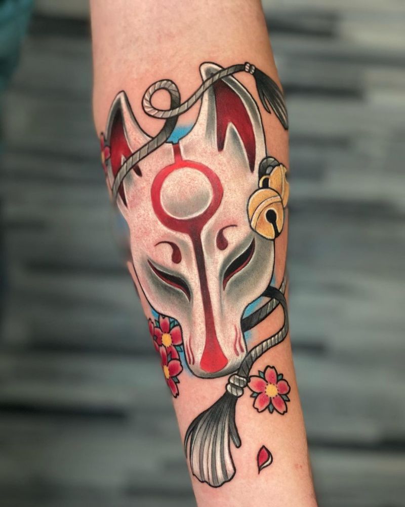 30 Pretty Kitsune Mask Tattoos to Inspire You