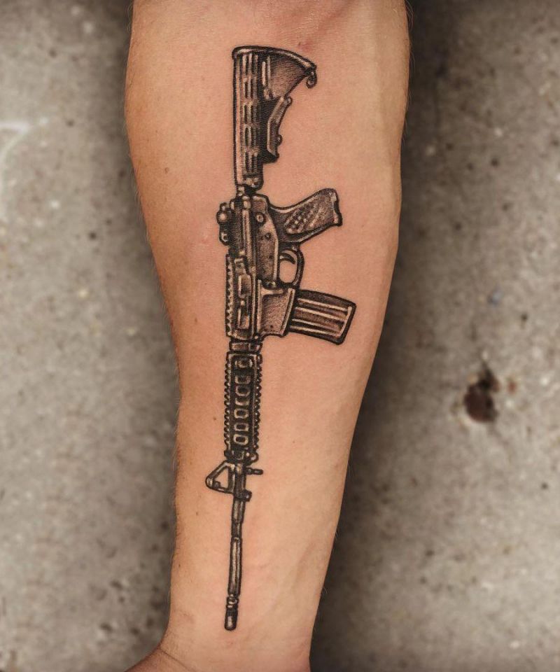 30 Pretty Rifle Tattoos You Can Copy