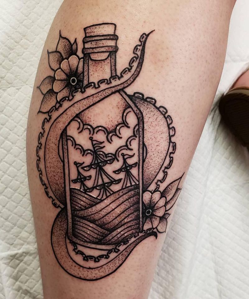 30 Pretty Ship In A Bottle Tattoos to Inspire You