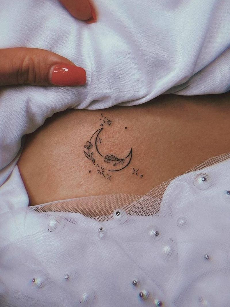 30 Pretty Crescent Moon Tattoos You Can Copy