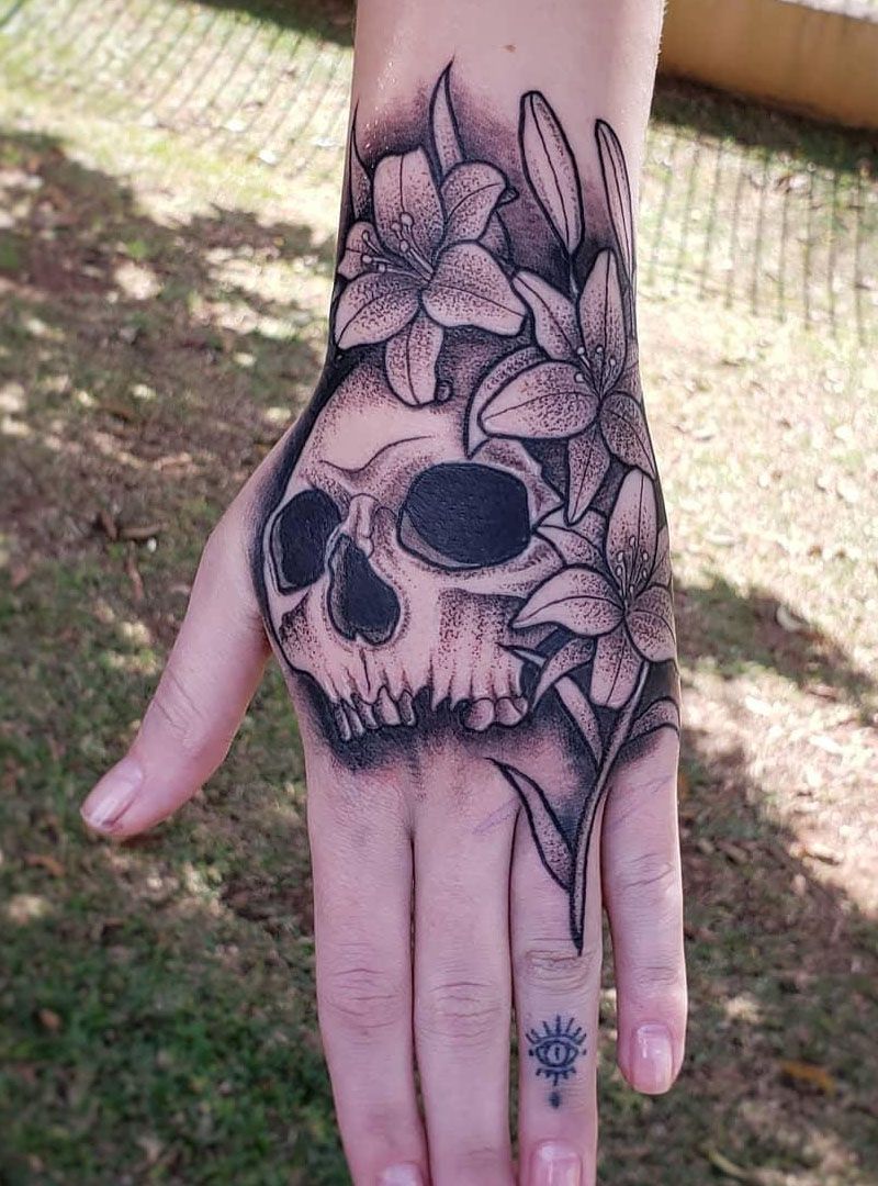 30 Unique Flower Skull Tattoos You Can Copy