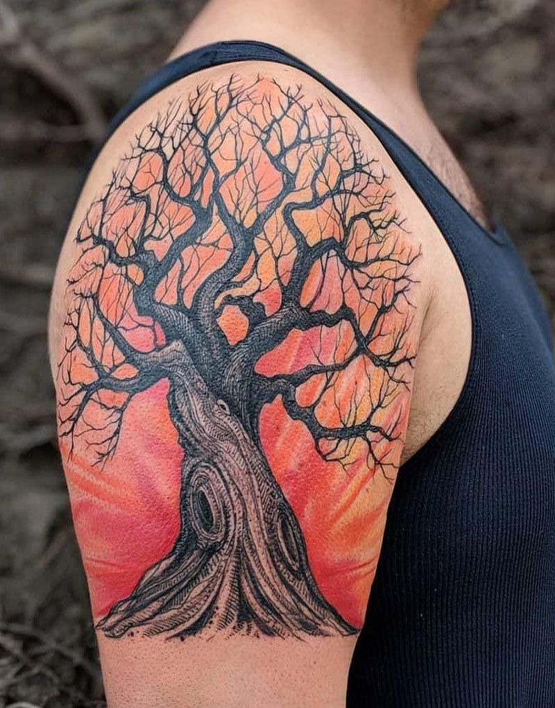 30 Gorgeous Maple Tree Tattoos to Inspire You