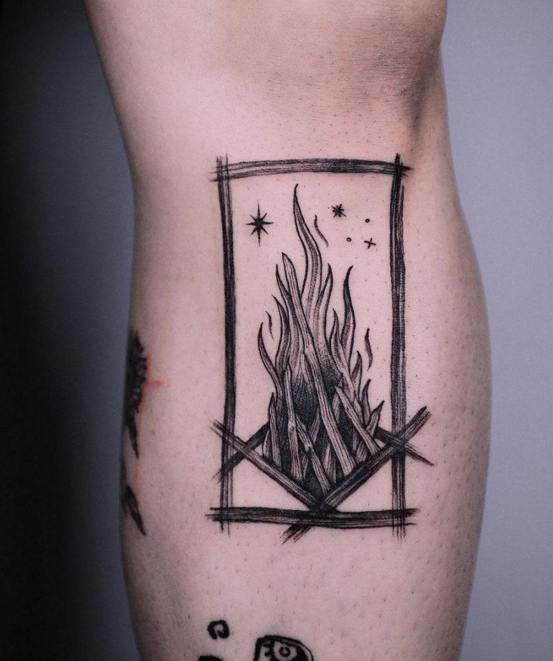 30 Pretty Bonfire Tattoos You Must Try