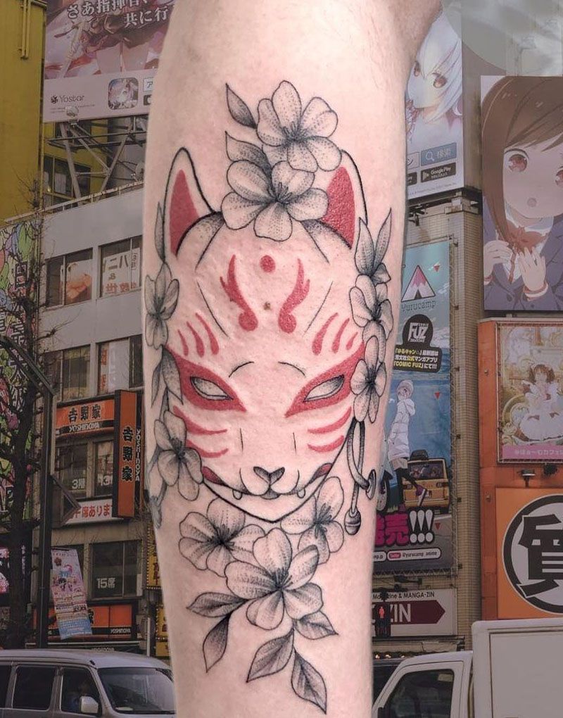 30 Pretty Kitsune Mask Tattoos to Inspire You