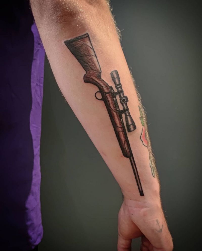 30 Pretty Rifle Tattoos You Can Copy