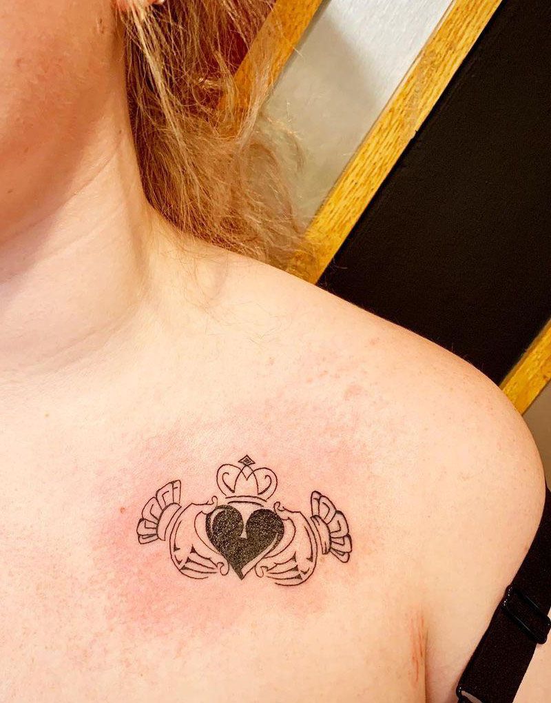 30 Pretty Claddagh Tattoos You Must Love