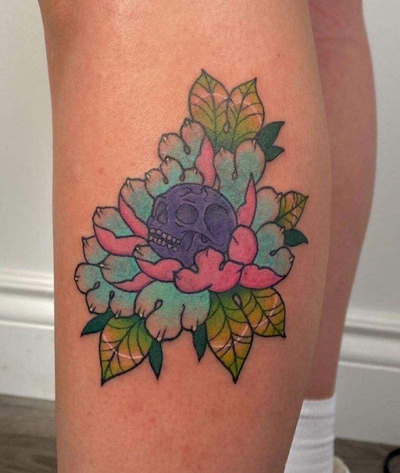 30 Unique Flower Skull Tattoos You Can Copy