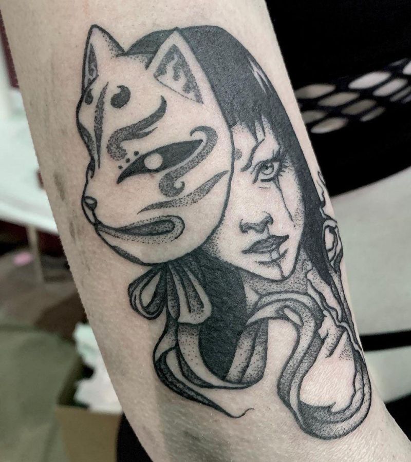 30 Pretty Kitsune Mask Tattoos to Inspire You