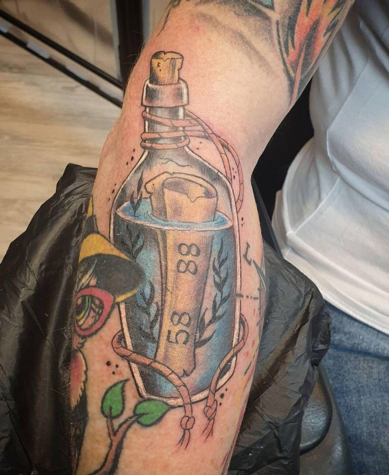 30 Mysterious Message In A Bottle Tattoos You Can Copy