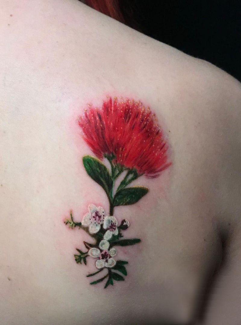 30 Pretty Pohutukawa Tattoos You Can Copy