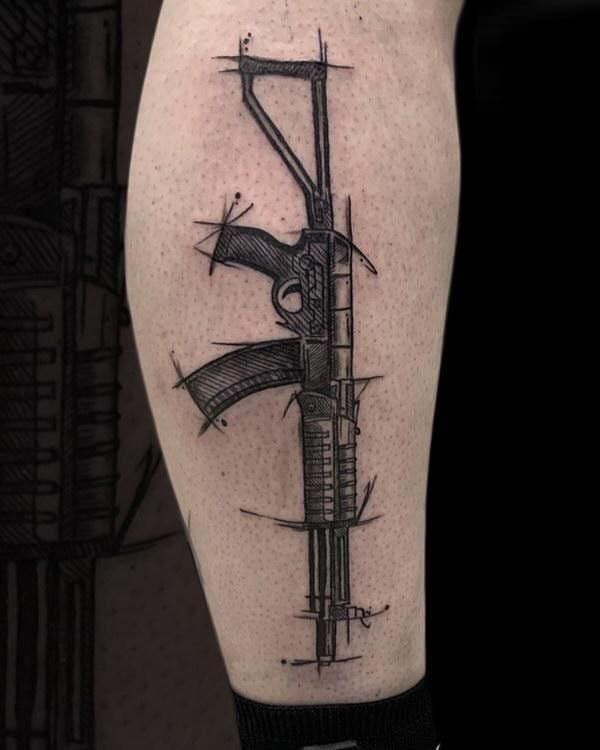 30 Pretty Rifle Tattoos You Can Copy